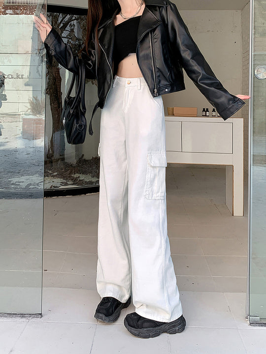 Damen Cargo-Hose mit weitem Bein und praktischen Taschen EB