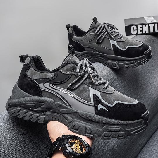 Damen Sportliche Chunky Sneakers mit atmungsaktiver Oberflächenstruktur und rutschfester Sohle EB