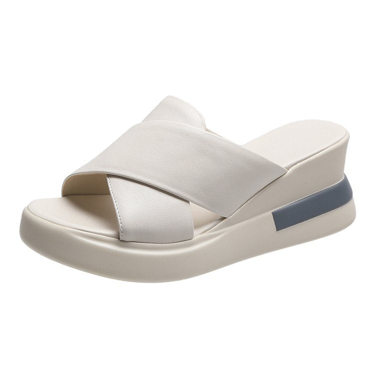 Damen Wedge-Pantoletten mit komfortablem Fußbett und elegantem Riemendesign EB