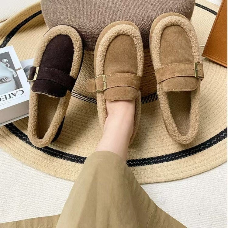 Damen Weiche Velours Hausschuhe mit wärmendem Fleece-EB