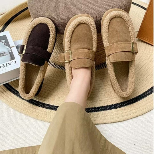 Damen Weiche Velours Hausschuhe mit wärmendem Fleece-EB