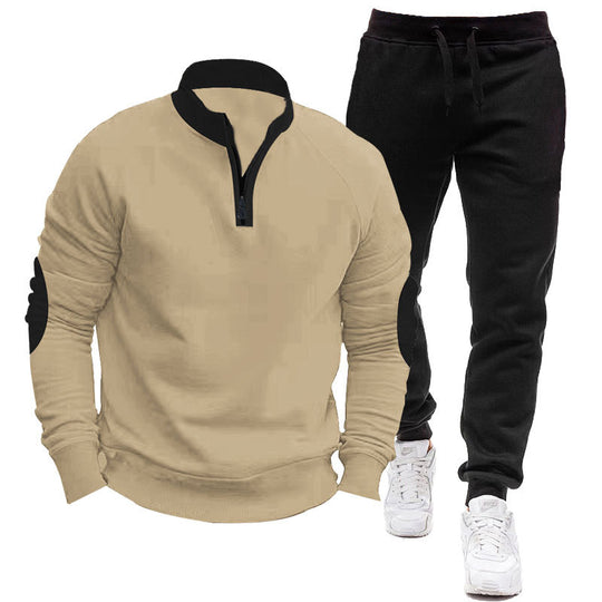 Herren Sportliches Hoodie- und Jogginganzug-Set mit kontrastierenden Ärmelakzenten EB