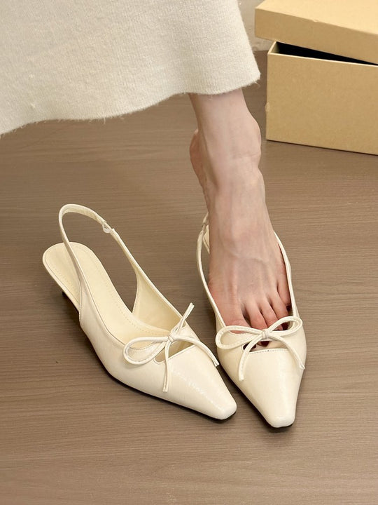 Damen elegante Slingback-Ballerinas mit modischem Schleifendetail und komfortablem Fußbett EB