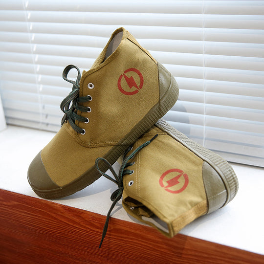 Damen sportliche Schnürstiefel mit hohem Schaft und verstärkter Zehenkappe EB