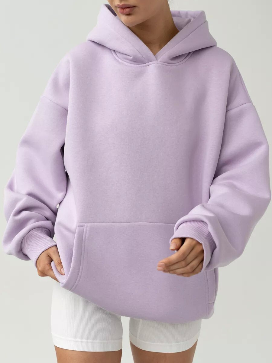 Damen nan oversized Kapuzenpullover mit Kängurutasche und dropped-shoulder Schnitt EB