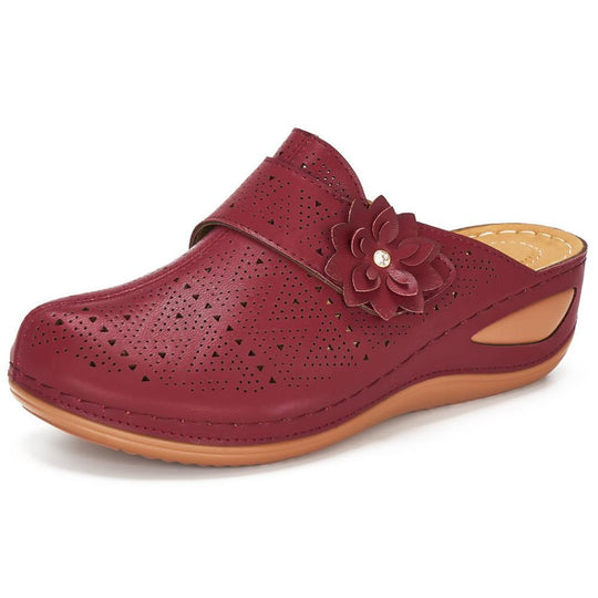 Damen bequeme Clogs mit floralem Cut-Out-Design und rutschfester Sohle EB