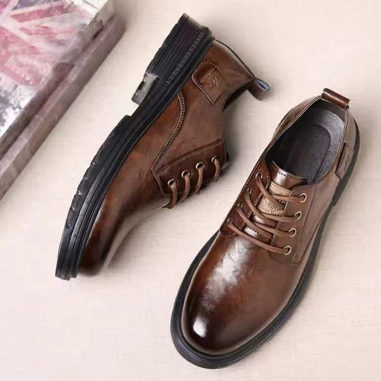 Herren Elegante Schnürschuhe aus hochwertigem Leder mit rutschfester Sohle EB