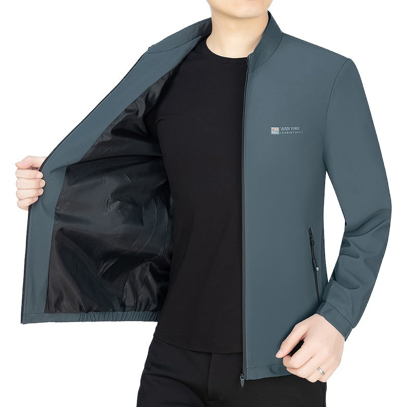 Herren Stehkragen-Jacke mit wärmendem Teddyfutter und Reißverschluss EB