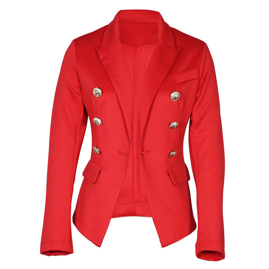 Damen Elegante taillierte Blazerjacke mit goldenen Knöpfen EB