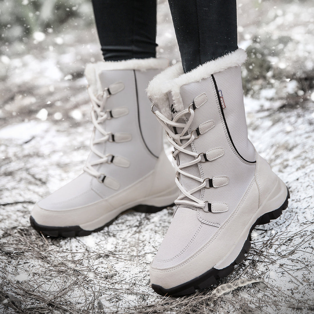 Damen isolierte Winterstiefel mit rutschfester Sohle und weichem Innenfutter EB