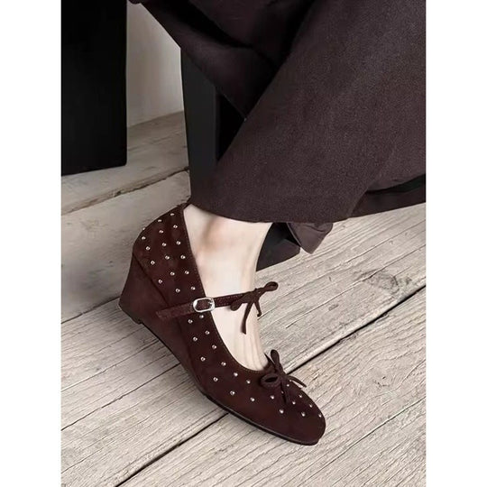 Damen Elegante Ballerinas mit funkelnden Nieten und bequemer Sohle EB
