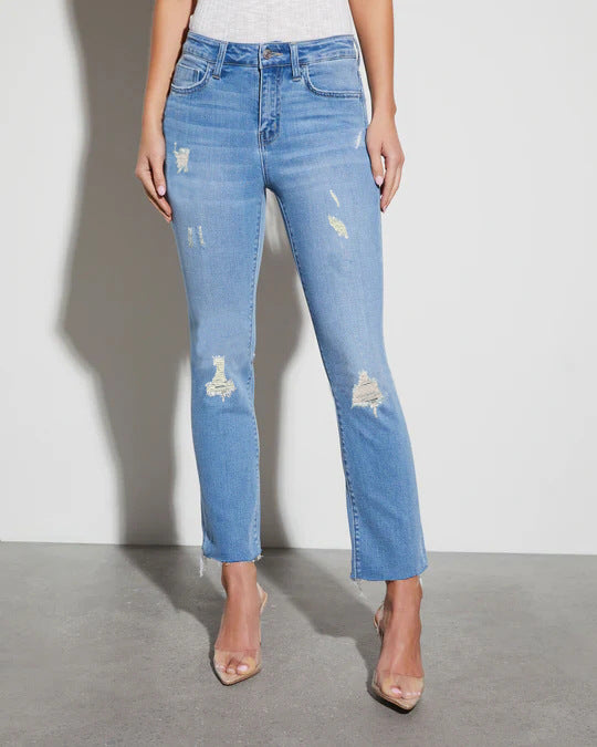 Damen Ripped Jeans mit elegantem Schnitt und modischen Details EB