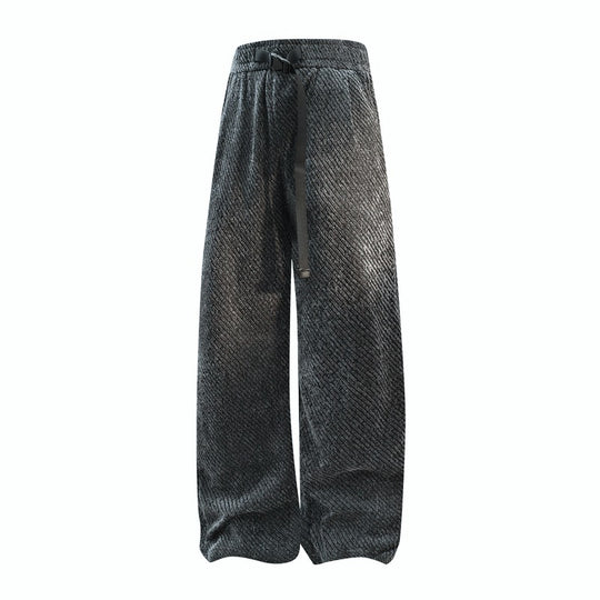 Damen weite Samt-Jogginghose mit elastischem Bund, Tunnelzug und lässiger Culotte-Passform EB