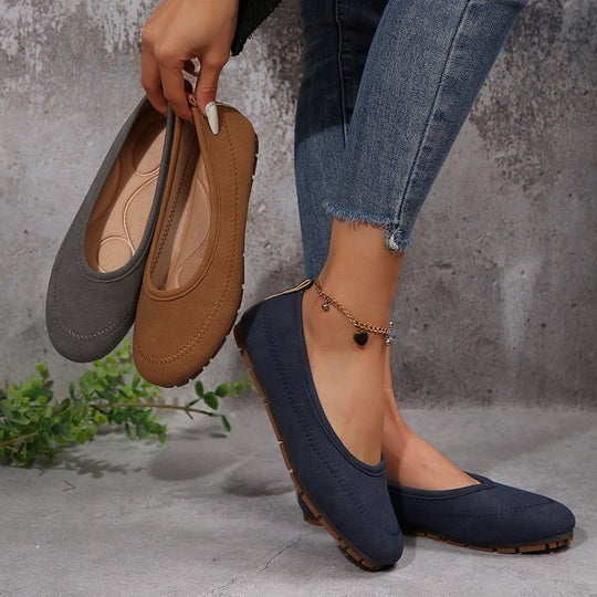 Damen Ballerinas aus hochwertigem Wildleder mit anatomischer Innensohle EB