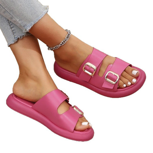 Damen Komfortable Slides mit verstellbaren Schnallen EB