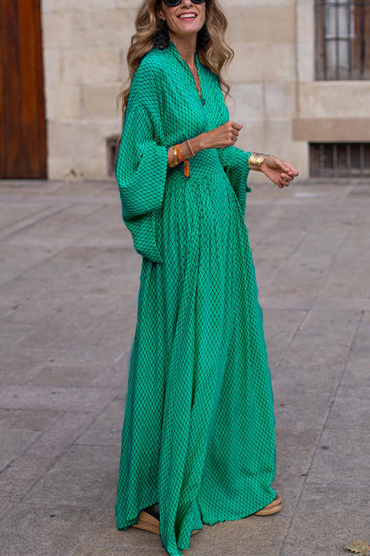 Damen Maxikleid mit elegantem Schnitt und weit ausgestellten Ärmeln EB