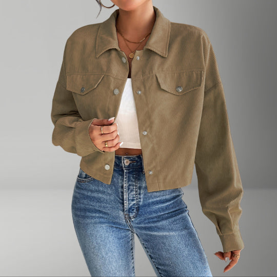 Damen Kurzjacke aus cordartigem Material EB