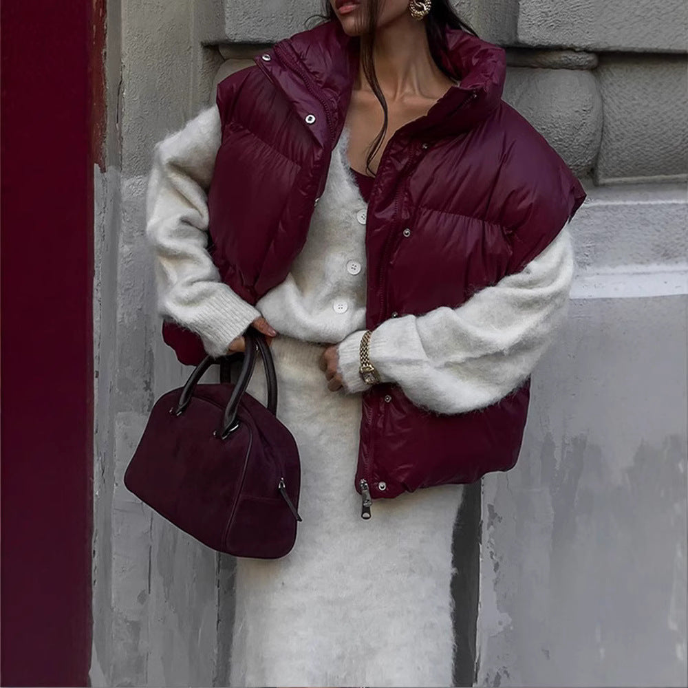 Damen Übergangsjacke im modischen Steppdesign mit hohem Kragen EB