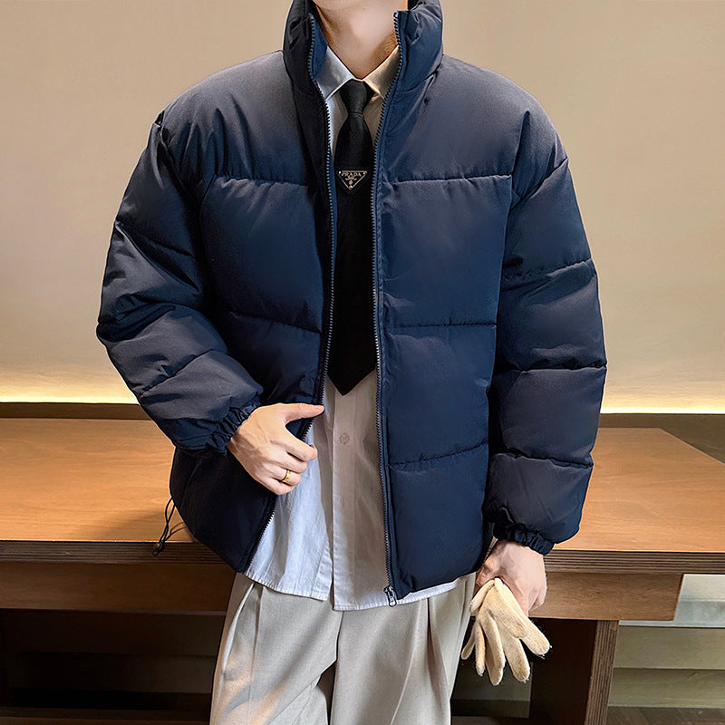Unisex nan wattierte Steppjacke mit Stehkragen, zwei Taschen und elastischen Bündchen EB