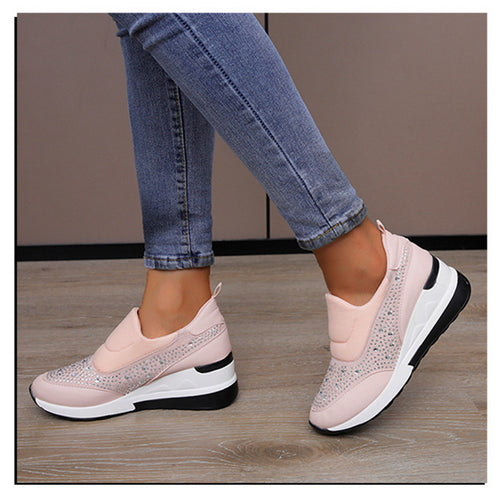 Damen Sportliche Sneakers mit funkelnden Strassdetails EB
