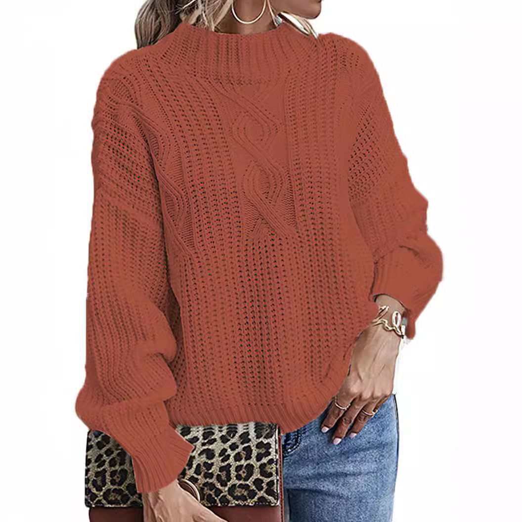 Damen Strickpullover mit elegantem Zopfdesign und modernem Schnitt EB