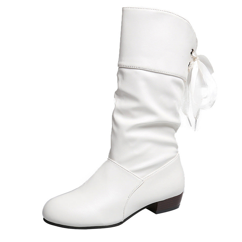 Damen hohe Stiefeletten mit modischem Schlupfdesign und verspieltem Riemchen EB