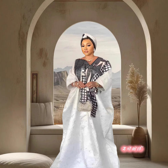 Damen Elegante ethnische Tunika mit erweiterten Ärmeln und einzigartigen Mustern EB