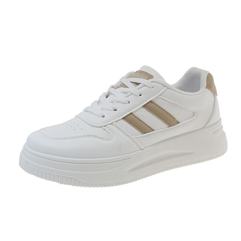 Damen Plattform Sneakers mit langlebiger Lederoberfläche und atmungsaktiver Dämpfung EB