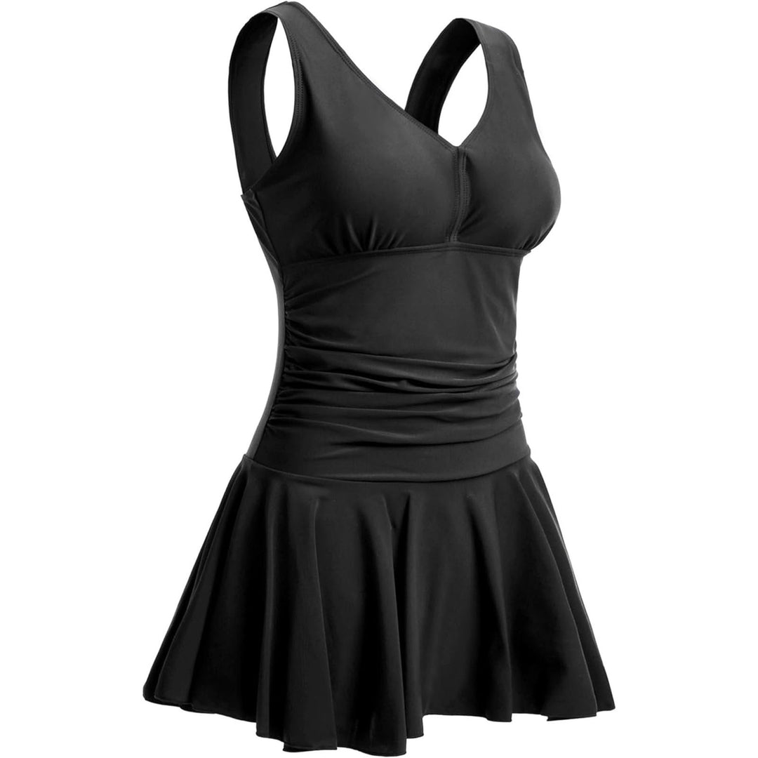 Damen Badeanzug mit Rüschendetails und frischem Kirschmuster EB