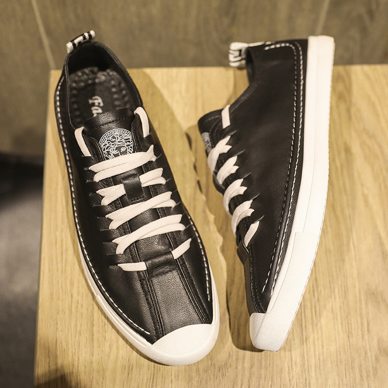 Damen Modische Sneakers mit hochwertiger Leder-Oberfläche und bequemem Innenfutter EB