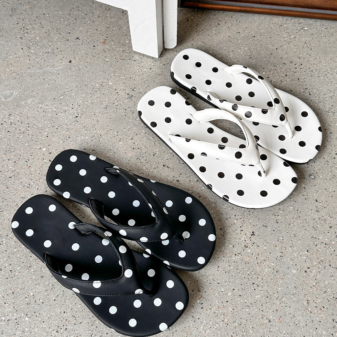 Damen Zehentrenner-Sandalen mit modernem Punkte-Design EB