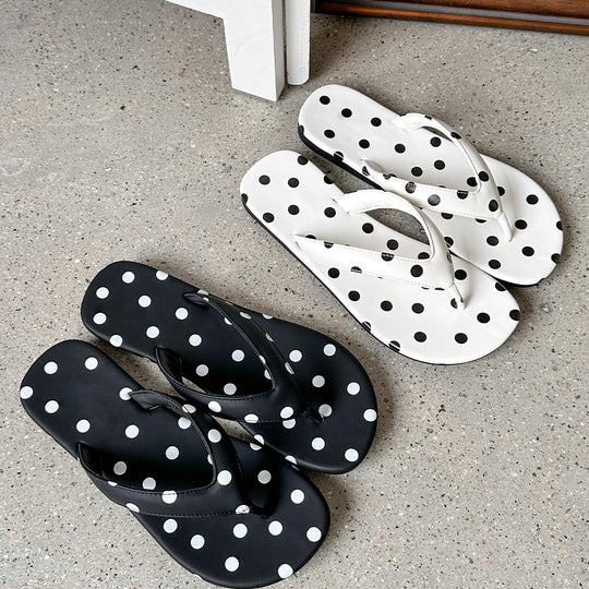 Damen Zehentrenner-Sandalen mit modernem Punkte-Design EB