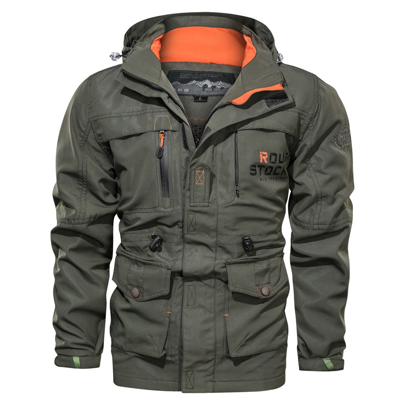 Herren nan wasserfeste und winddichte Outdoorparka mit abnehmbarer Kapuze EB