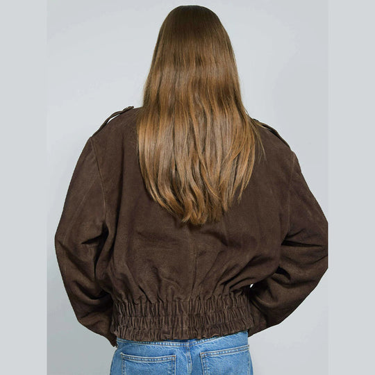 Damen lässige Kurzjacke aus weichem Material mit praktischen Reißverschlüssen EB