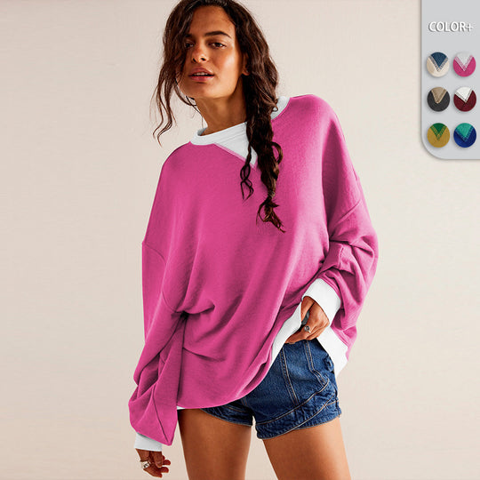 Damen Oversized Sweatshirt mit modernem Design und weichem Material EB