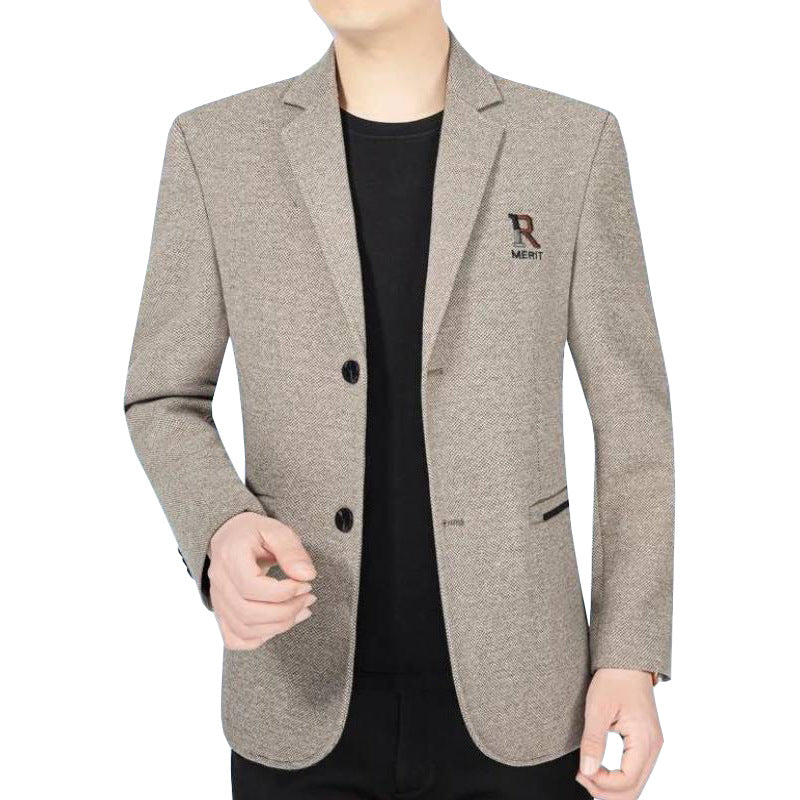 Herren Slim-Fit Sakko mit dezentem Logo und Strukturgewebe EB