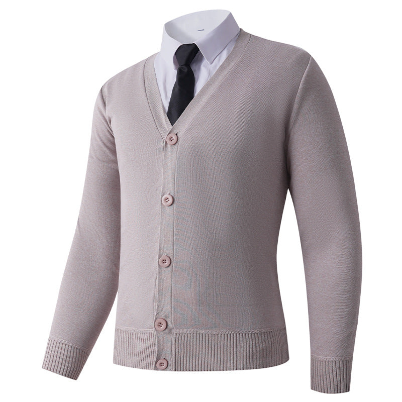 Herren Strickjacke mit V-Ausschnitt und Knopfverschluss EB
