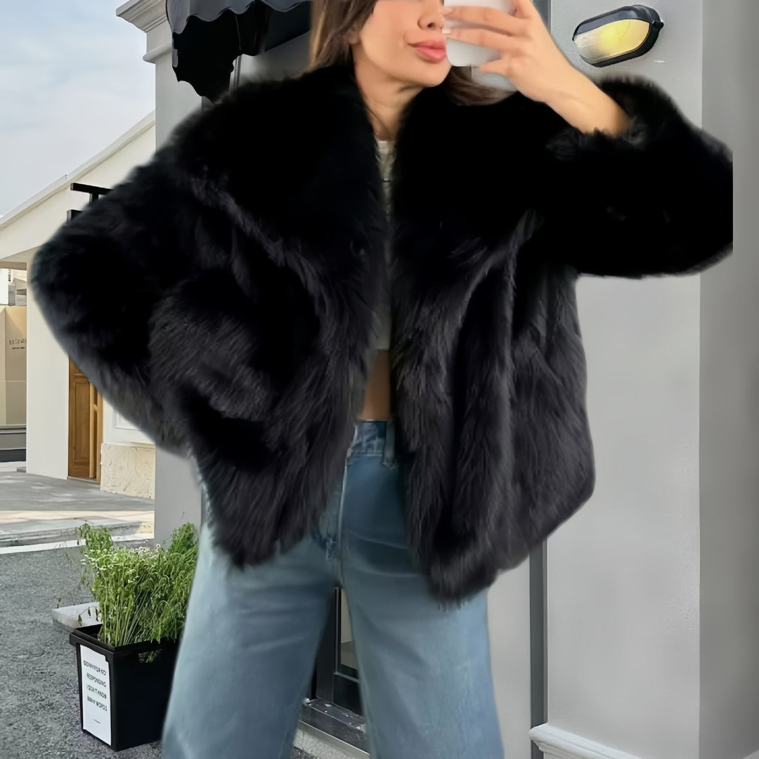 Damen kuschelige Pelzjacke EB