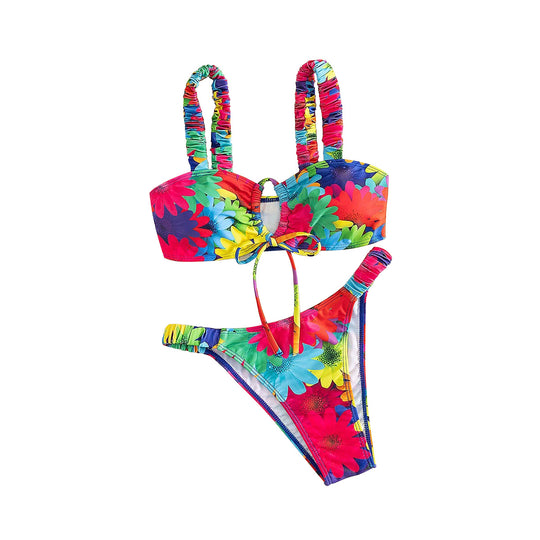 Damen Bunt blühender Bikini EB