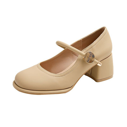 Damen elegante Mary Jane Schuhe mit Blockabsatz EB