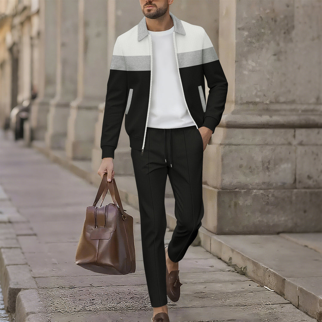 Herren stilvolle Freizeitjacke mit modernem Design und bequemen Jogginghosen EB