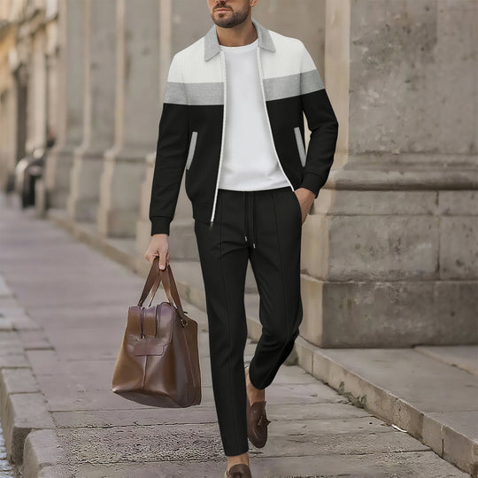 Herren stilvolle Freizeitjacke mit modernem Design und bequemen Jogginghosen EB