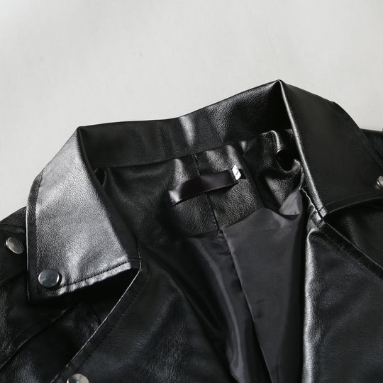 Herren Leder Bikerjacke mit Utility-Taschen