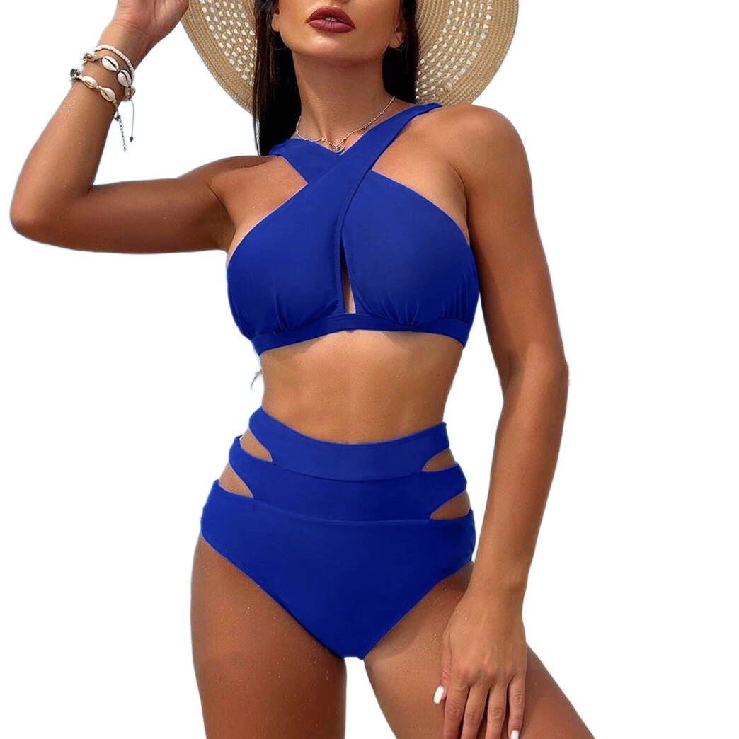 Damen Hochgeschnittener Bikini mit stylischen Cut-Outs EB