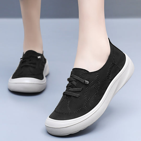 Damen Leichte und atmungsaktive Sneakers mit elastischen Schnürsenkeln EB