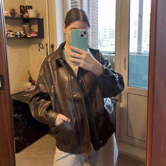 Damen jacke im Vintage-Stil mit lässigem Schnitt EB