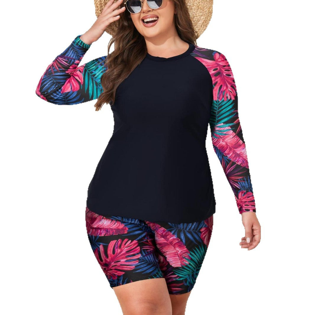 Damen UV-Schutz Badeanzug-Set mit ärmellosem Oberteil und kurzen Hosen EB