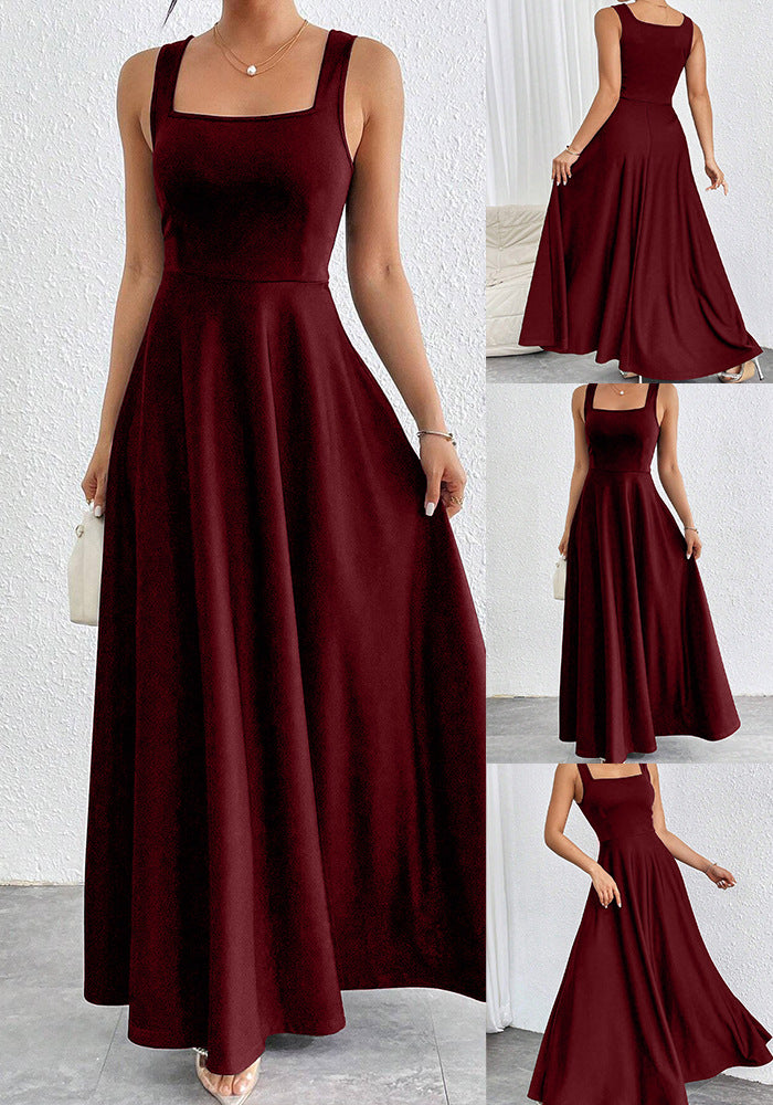 Elegantes Damen Maxikleid mit weichem Schnitt & quadratischem Ausschnitt | EB