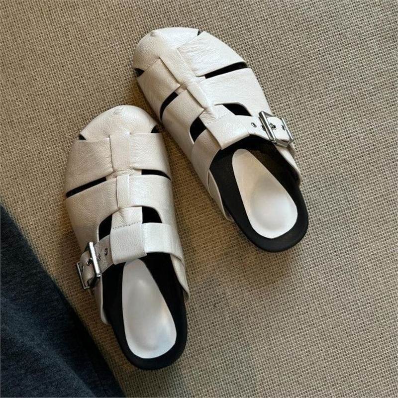 Damen moderne Zehentrenner-Sandalen mit seitlichem Riemendesign EB