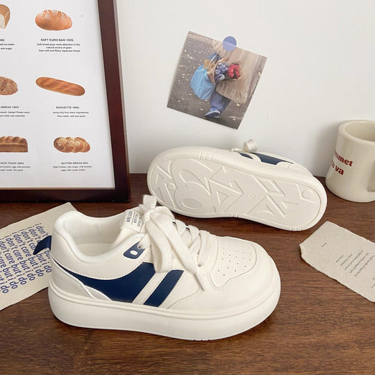 Damen modische Plateau-Sneaker mit stylischen Kontraststreifen EB